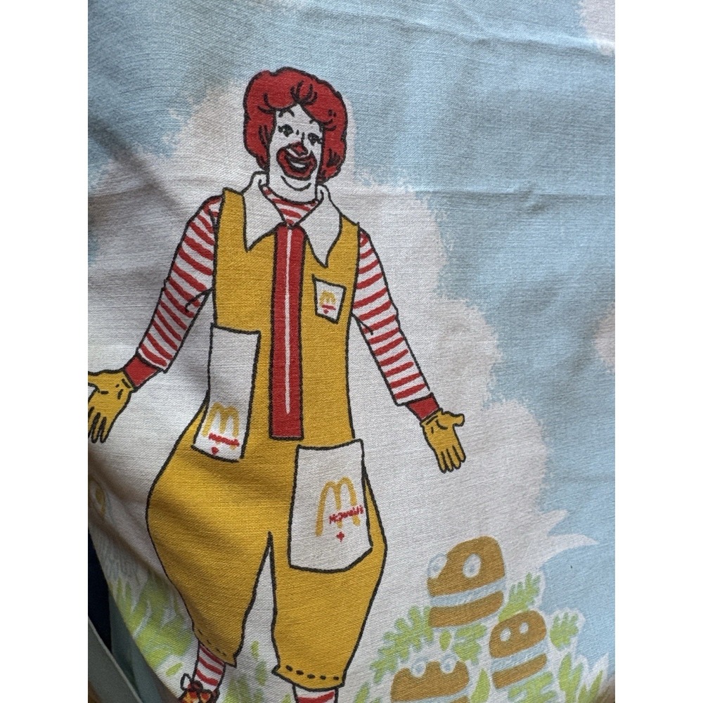 Vintage McDonalds McDonaldland ONE Twin Sheet Flat Ronald Grimace Captain
